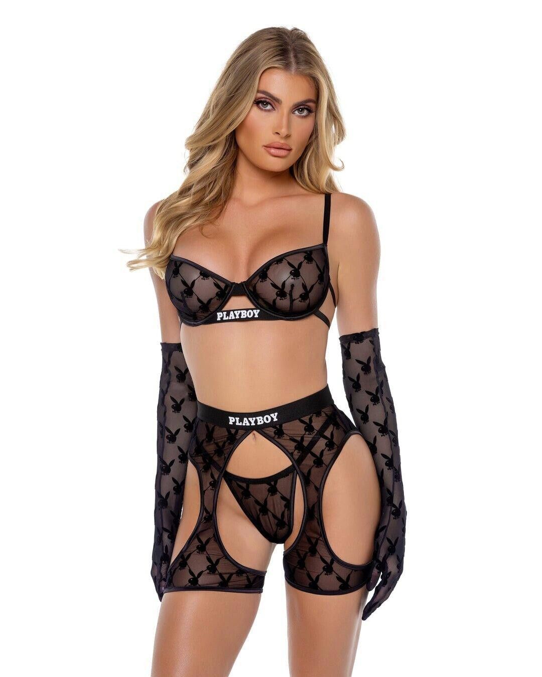 Designer Playboy Flocked Bunny Chaps By Roma Size ONE SIZE - 2 Thumbnail