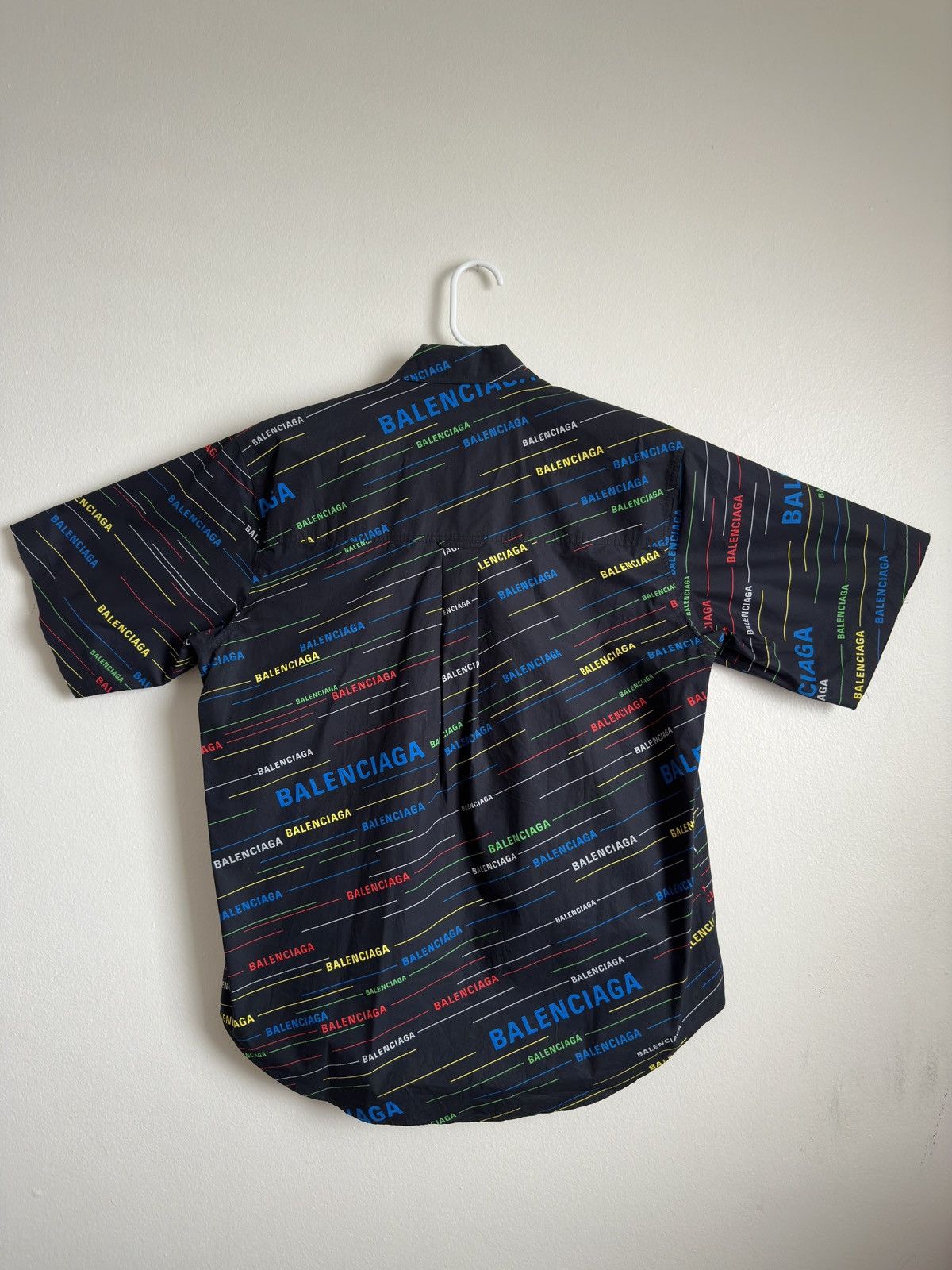 Balenciaga Balenciaga black/multi-color stripped logo shirt Size US XXS / EU 40 - 2 Thumbnail