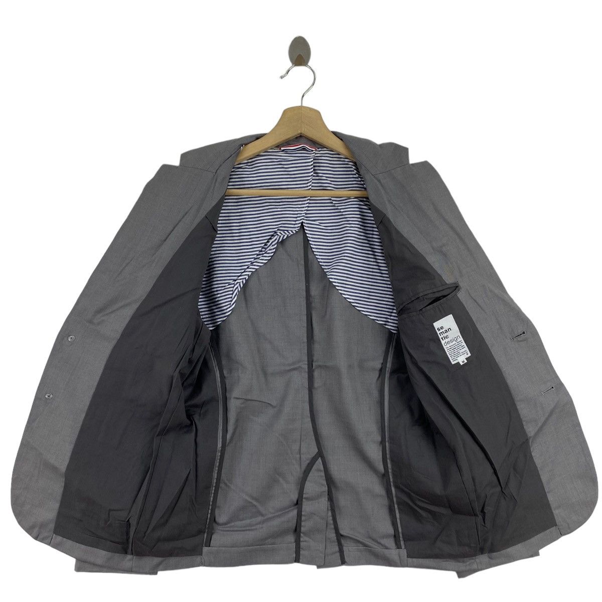 Japanese Brand × semanticdesign SEMANTIC DESIGN Punk Japanese Brand Plain Grey Blazer Coat Size US M / EU 48-50 / 2 - 3 Thumbnail