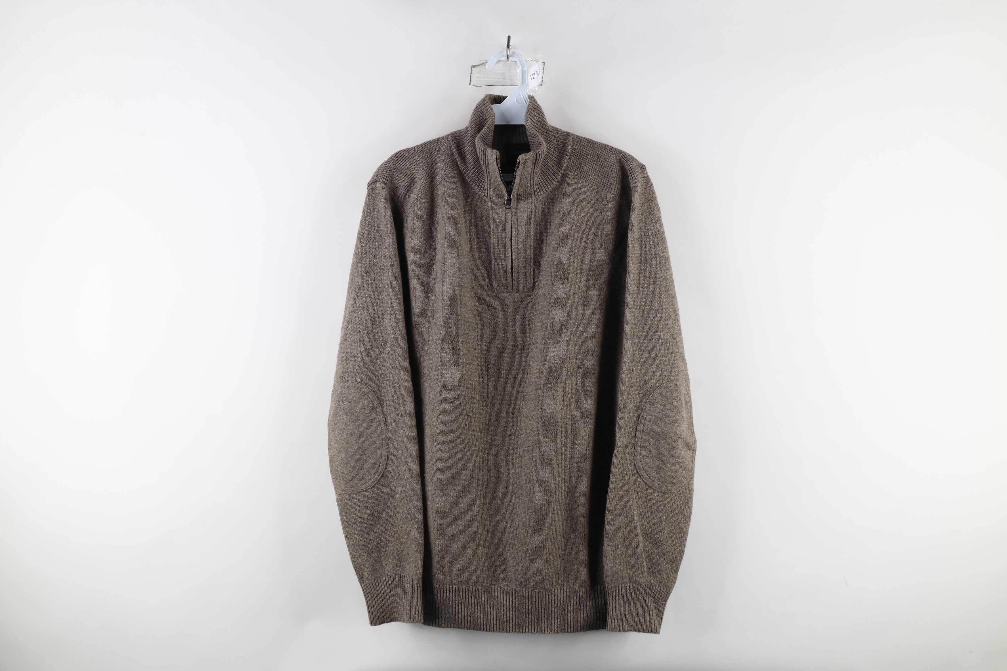 J.Crew × Vintage J Crew Wool Blend Knit Elbow Patch Half Zip Pullover Sweater Size US M / EU 48-50 / 2 - 1 Thumbnail