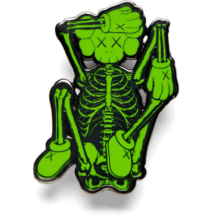 Kaws KAWS NGV Green Skeleton Enamel Pin Size ONE SIZE - 1 Thumbnail