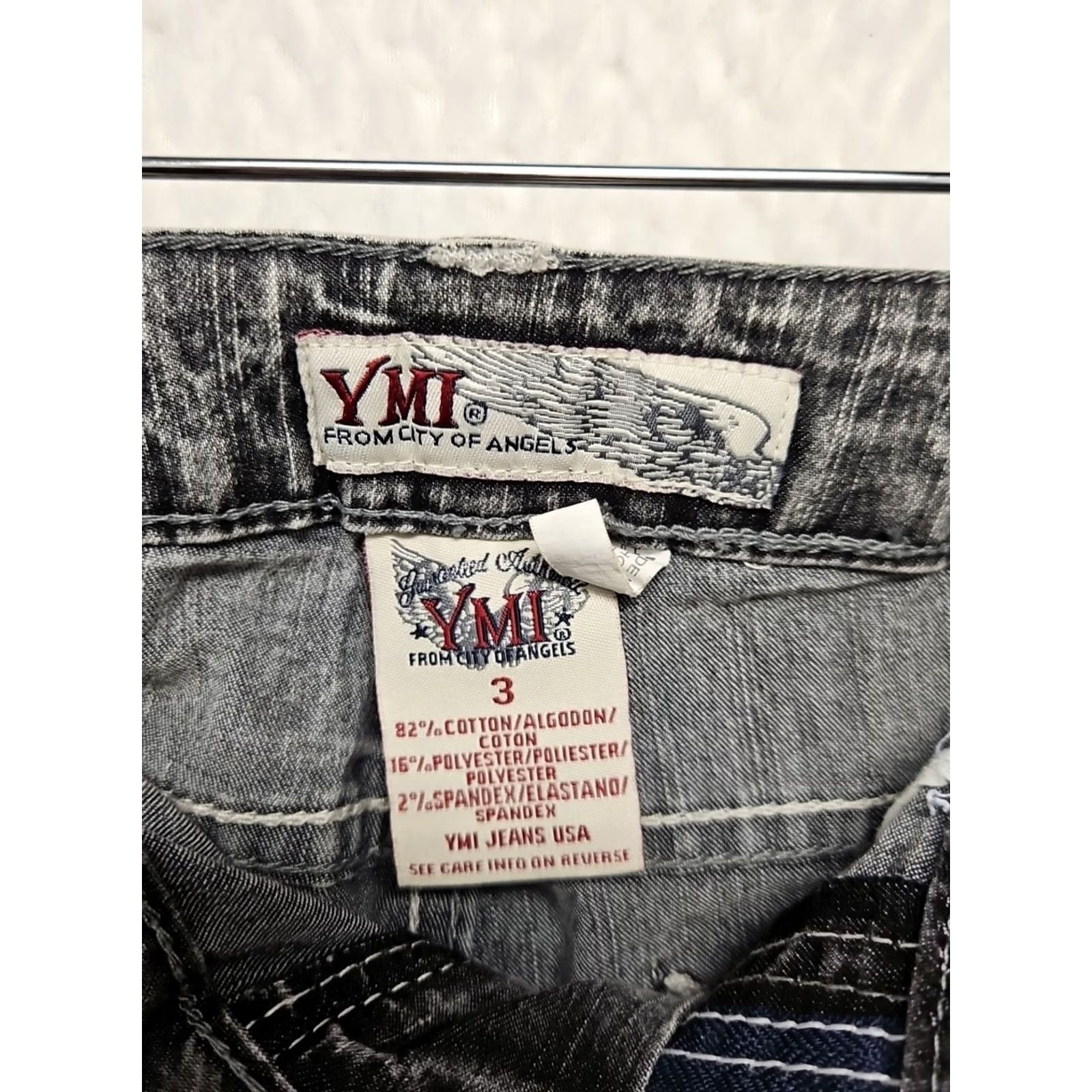 Denime YMI Skinny Jeans Women Size 3 Gray Stretch Denim Mid Rise NWT Jeans Women Slim Skinny Gray NWT Regular Rise 28in Inseam Womens Size 26" / US 2 / IT 38 - 4 Thumbnail