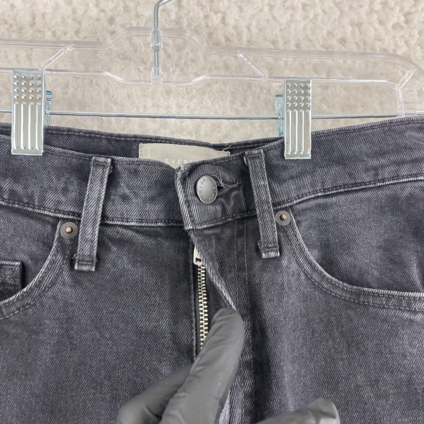 Everlane Everlane The Orginal Cheeky Jean Womens Size 26 Black Denim Organic Cotton Jeans Size 26" / US 2 / IT 38 - 6 Thumbnail