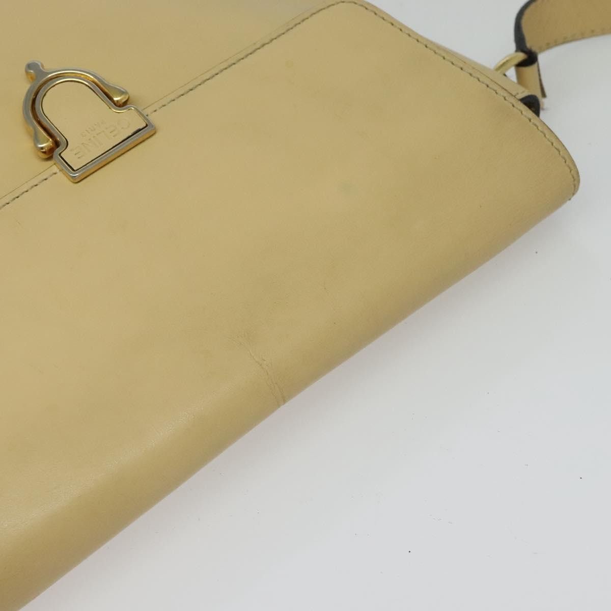 Celine CELINE Shoulder Bag Leather Beige Gold Size ONE SIZE - 6 Thumbnail