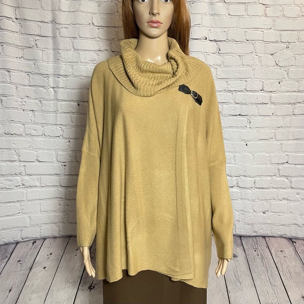 Other New Napa Valley Beige Cowl Buckle Sweater Size L/XL Petite Size L / US 10 / IT 46 - 2 Thumbnail