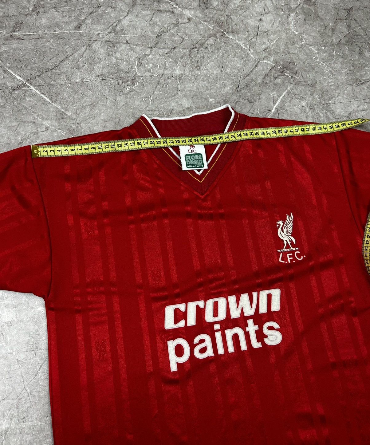 Vintage Score Draw Liverpool Jersey Camiseta Soccer 1985 1986 Home Size US S / EU 44-46 / 1 - 8 Thumbnail