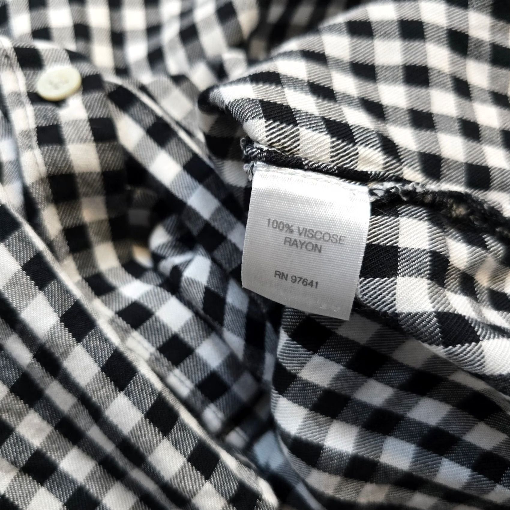 J. Jill J. Jill Blouse Womens Large Black Plaid Button Pocket Long Sleeve Casual Career Shirt Size L / US 10 / IT 46 - 7 Thumbnail