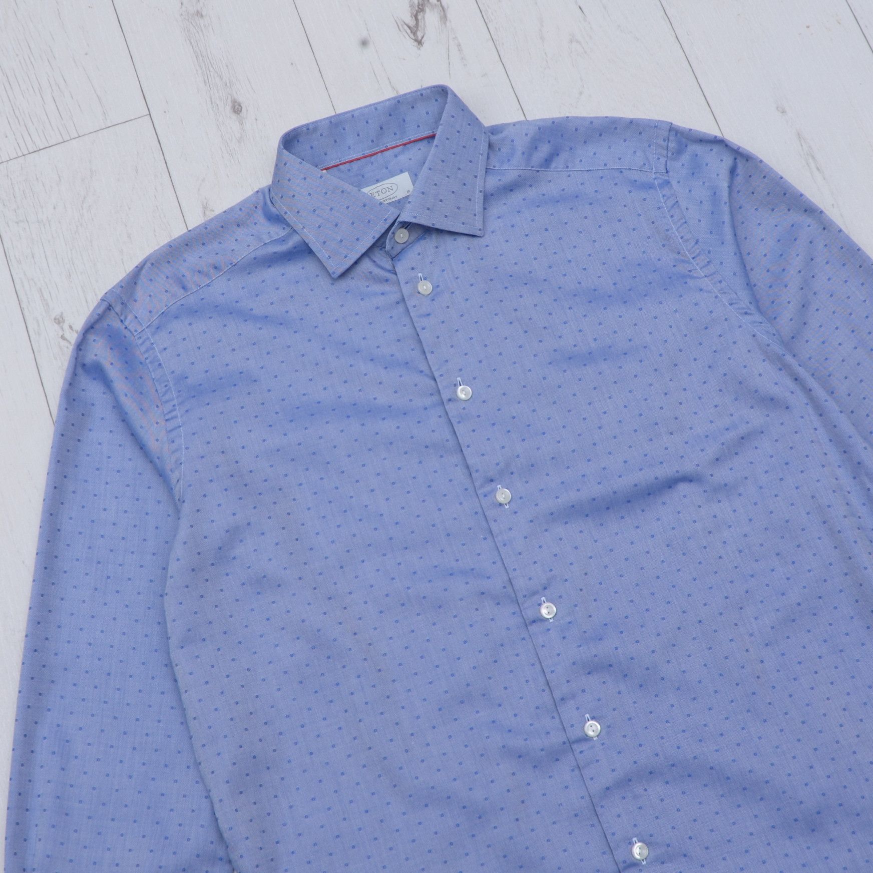 Eton Eton Contemporary Shirt Navy Blue Polka Dot size 41 Slim Size US L / EU 52-54 / 3 - 1 Thumbnail