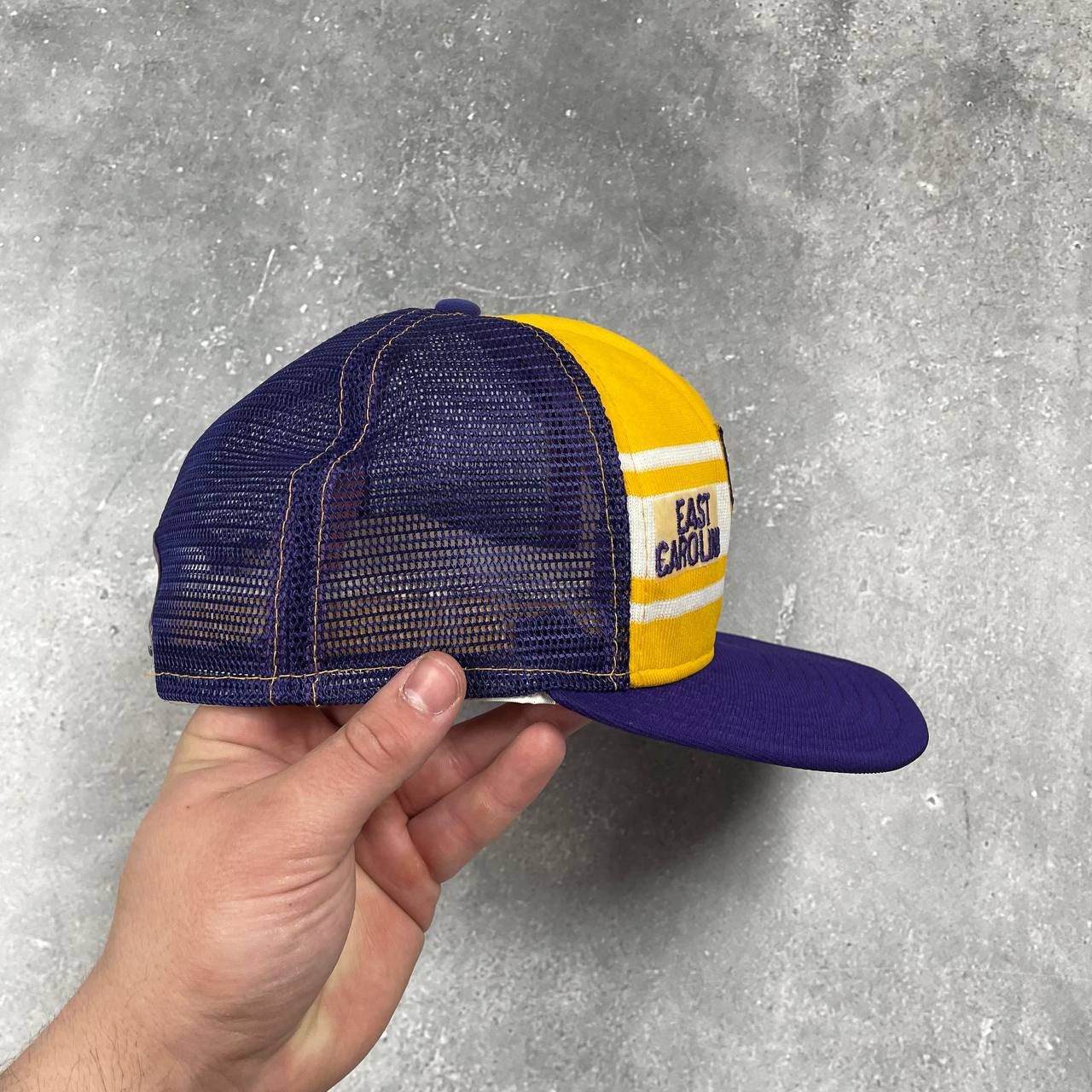 NFL × Vintage Vintage 80s East Carolina Pirates Double Knit Trucker Hat Size ONE SIZE - 11 Thumbnail
