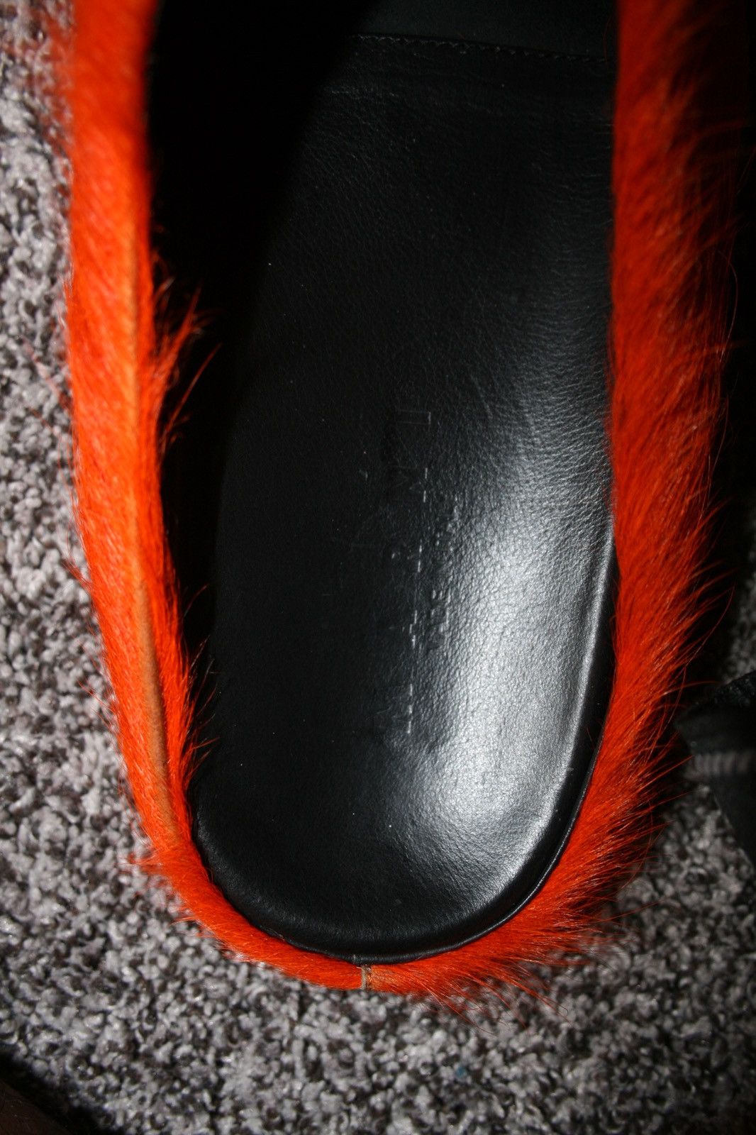 Marni MARNI Orange Long Hair Calfskin Fussbett Slip-on Loafers Size US 12 / EU 45 - 2 Thumbnail