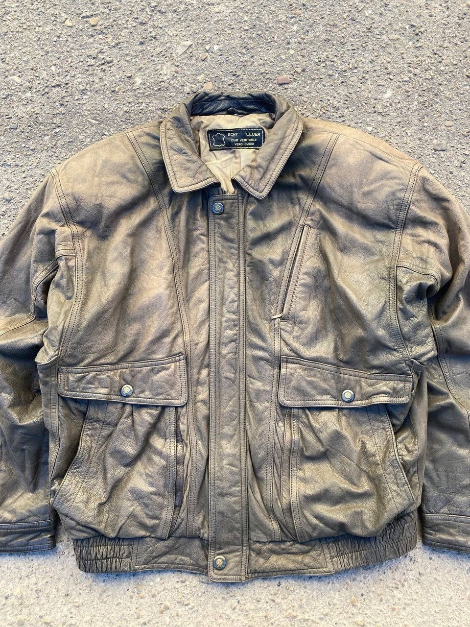 Other Vintage Avant Garde Rick Owens Style faded Leather jacket Size US L / EU 52-54 / 3 - 5 Thumbnail
