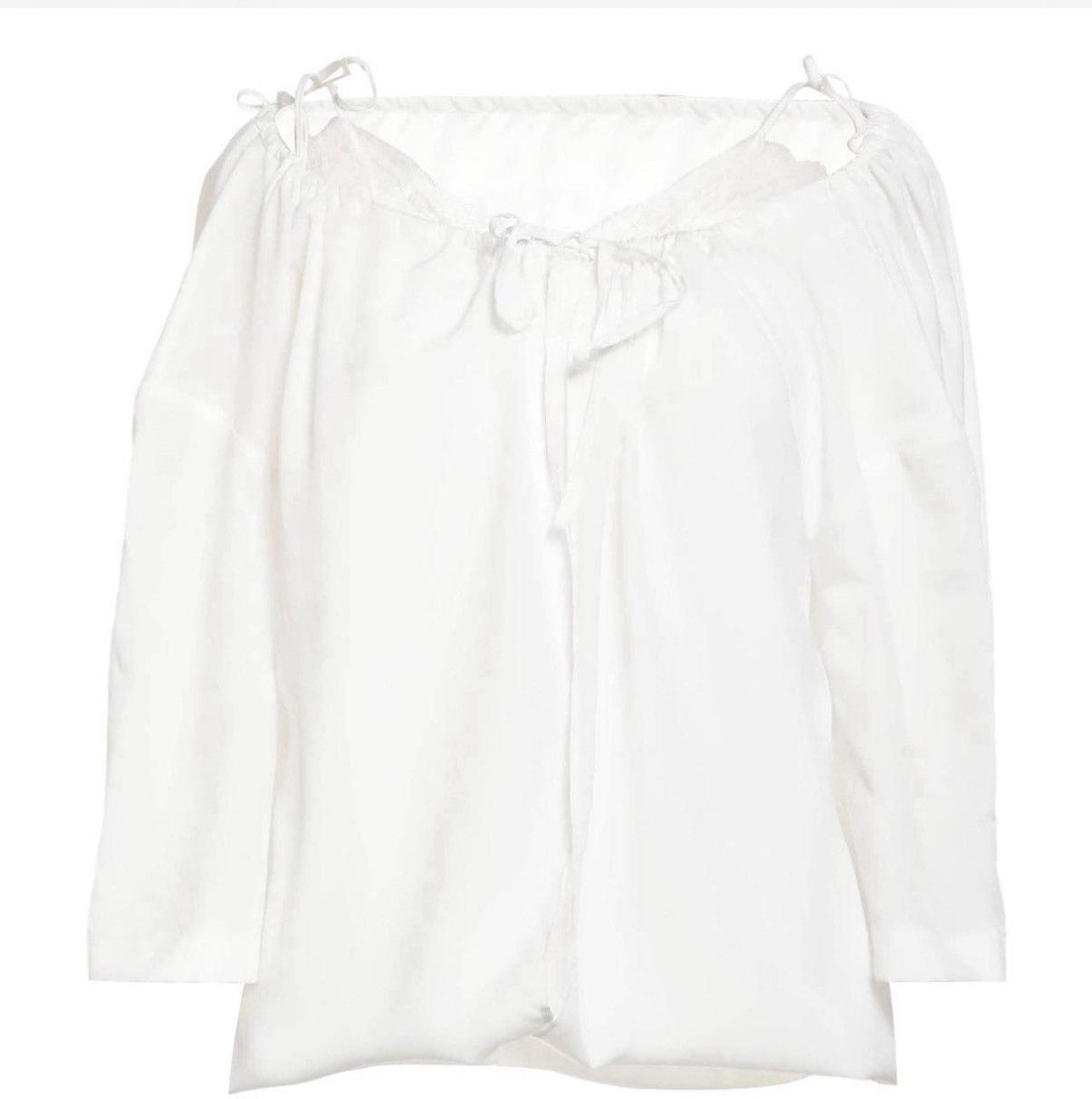 Dries Van Noten Dries Van Noten white layered top with laces Size S / US 4 / IT 40 - 1 Thumbnail