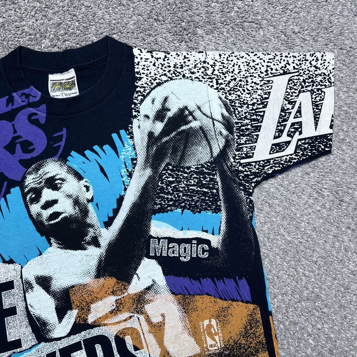 NBA 90s Magic Johnson Los Angeles Lakers All Over Print T-Shirt Size US L / EU 52-54 / 3 - 6 Thumbnail