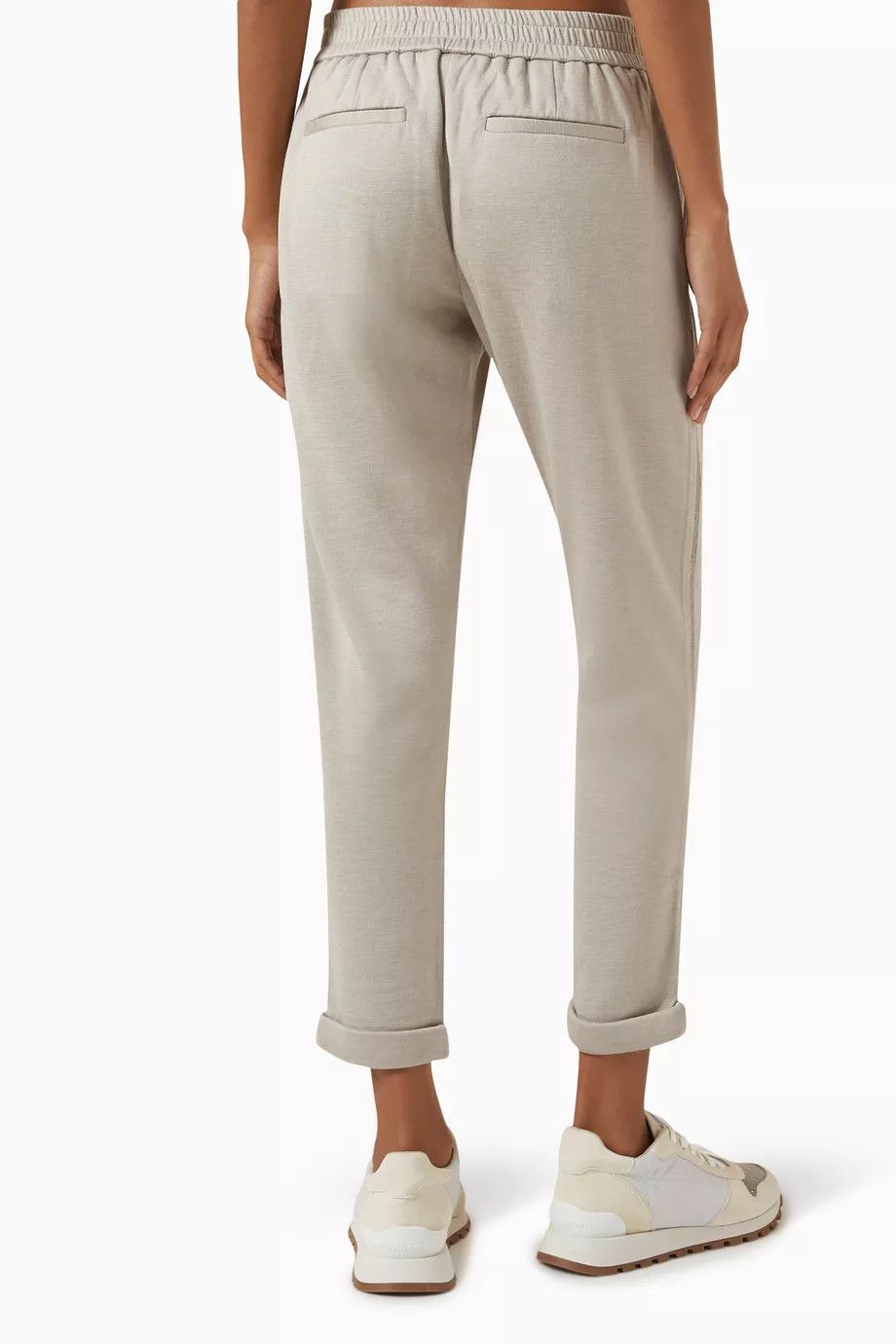 Brunello Cucinelli o1w1db10825 Woman Sport Pants in Open Green Size 26" / US 2 / IT 38 - 3 Thumbnail