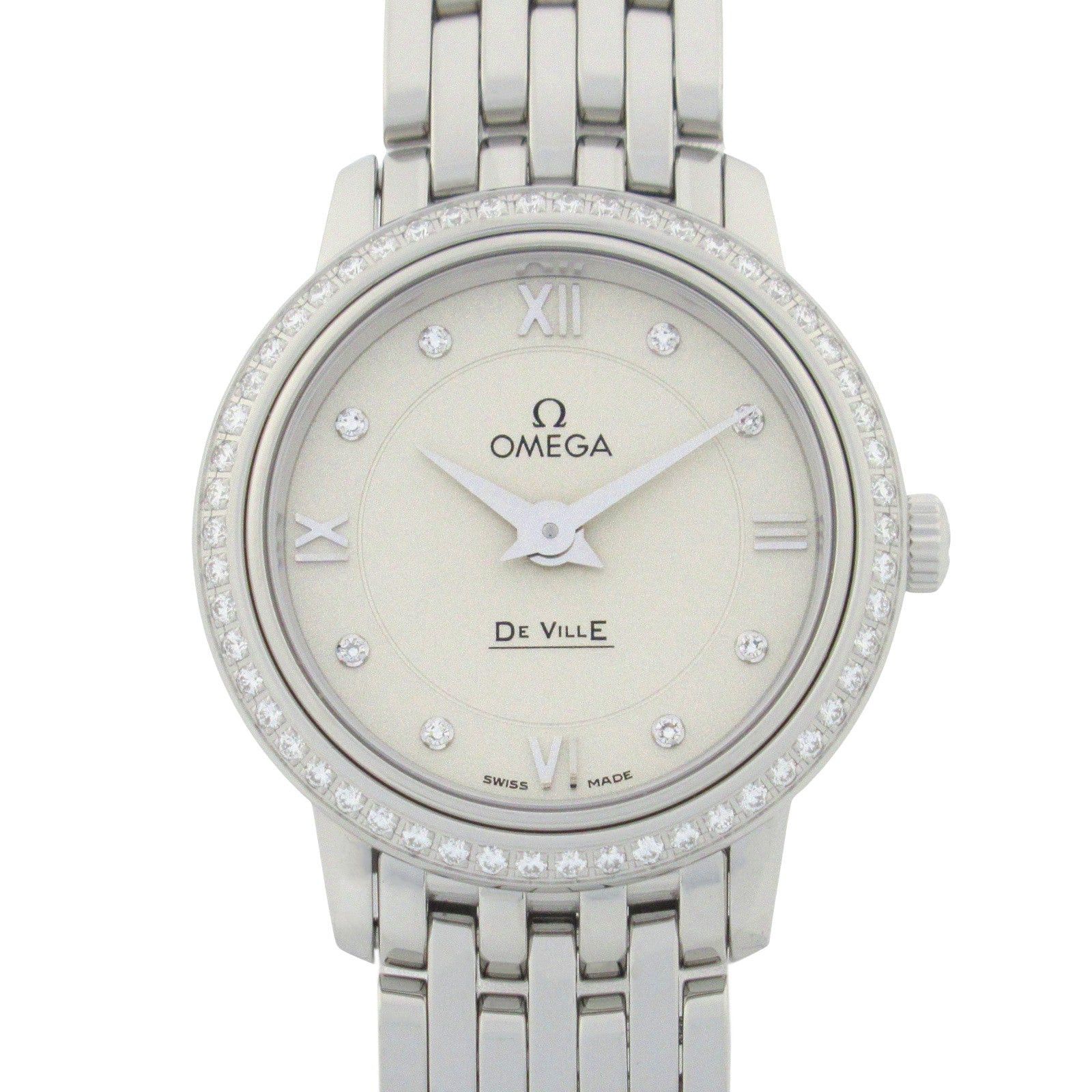 Omega De Ville Prestige Diamond Bezel/8P Women Watch Quartz Stainless Steel Silver