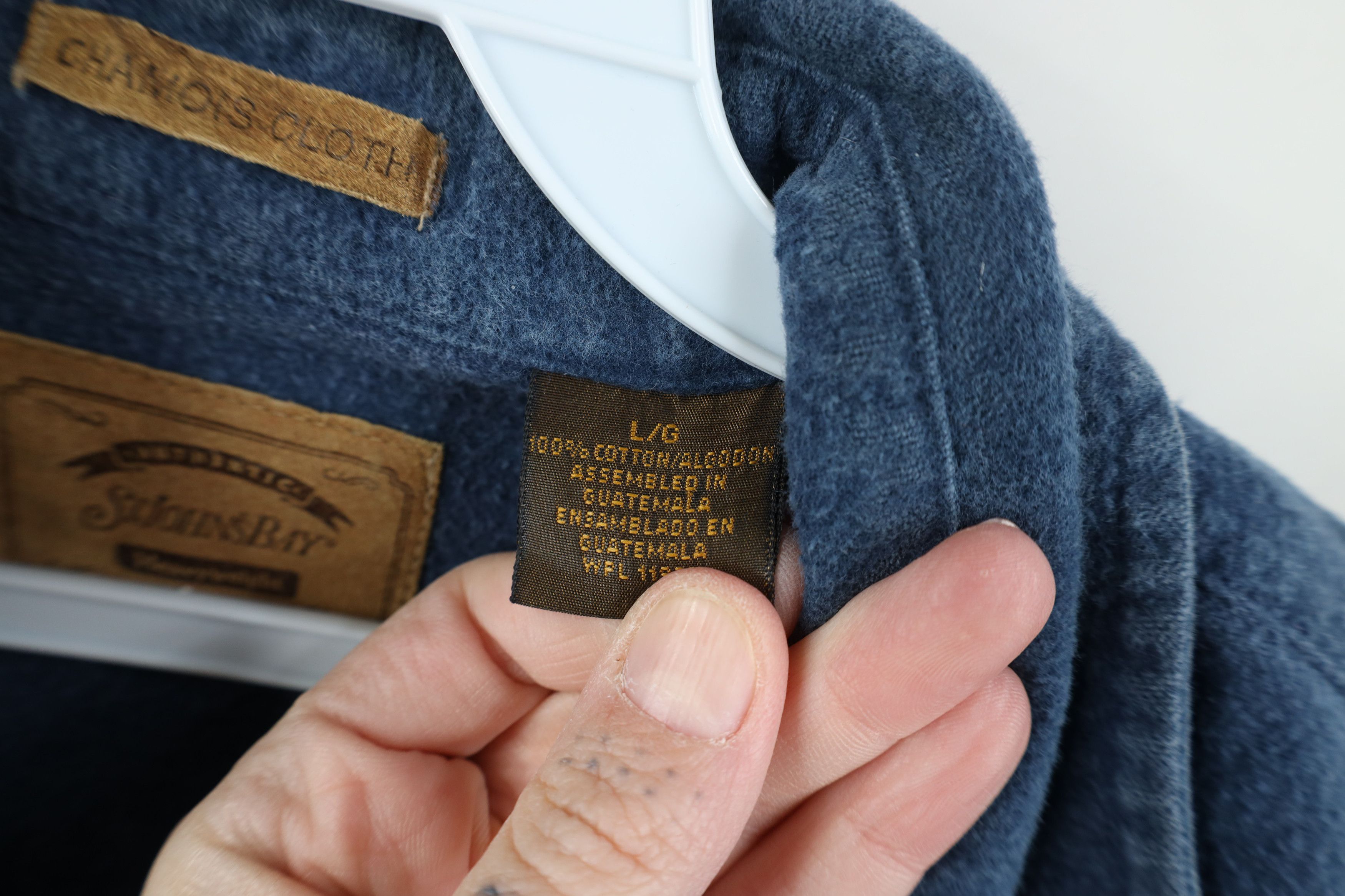 Vintage Vintage 90s Streetwear Heavy Chamois Cloth Button Shirt Blue Size US L / EU 52-54 / 3 - 10 Thumbnail