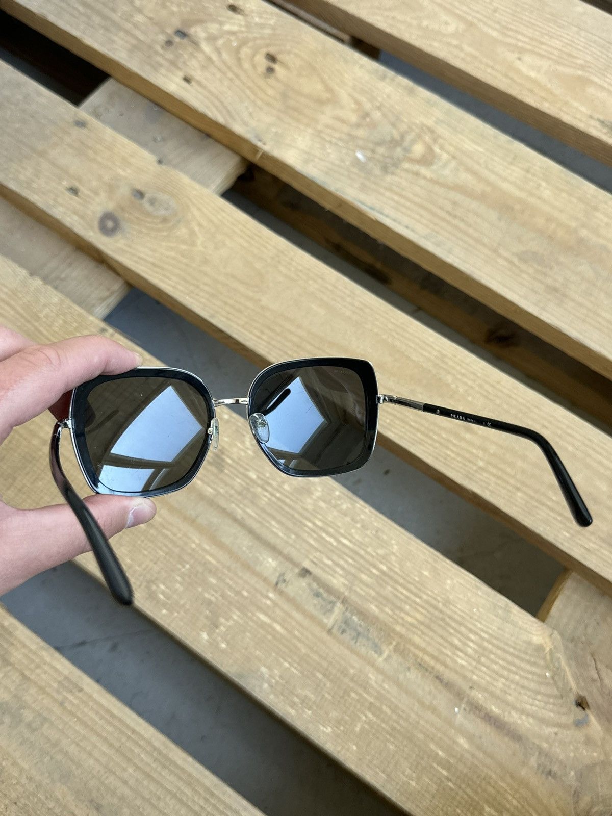Prada × Vintage Prada Black Women’s Sunglasses Size ONE SIZE - 4 Thumbnail