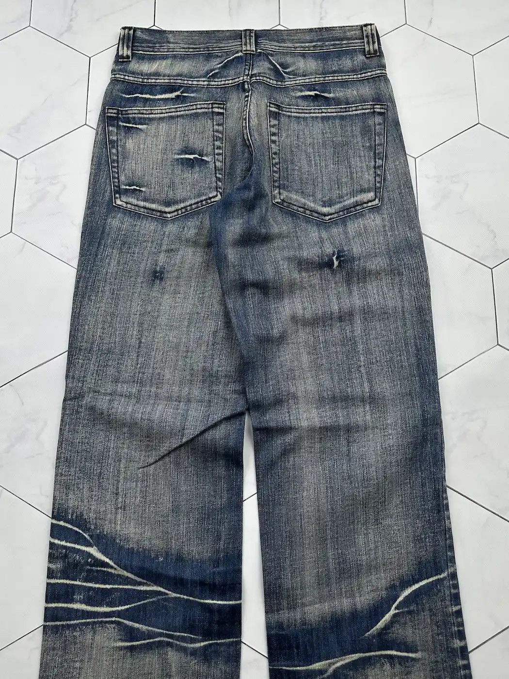 Japanese Brand Vintage Faded Wide Baggy Jeans (B421)E2 Size US 30 / EU 46 - 6 Thumbnail