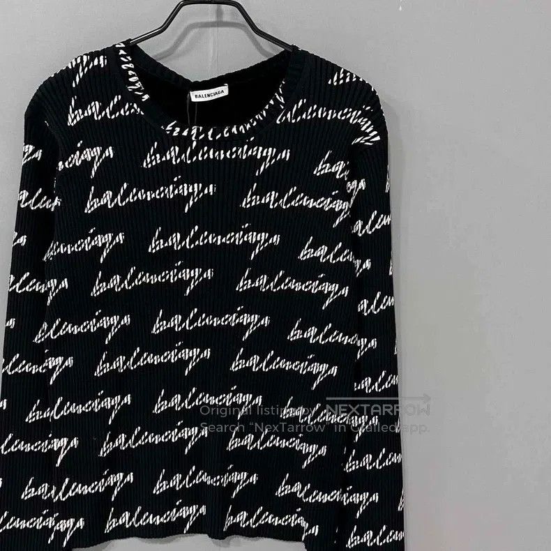 Balenciaga Balenciaga Printed Logo Knit Sweater Size US M / EU 48-50 / 2 - 2 Thumbnail