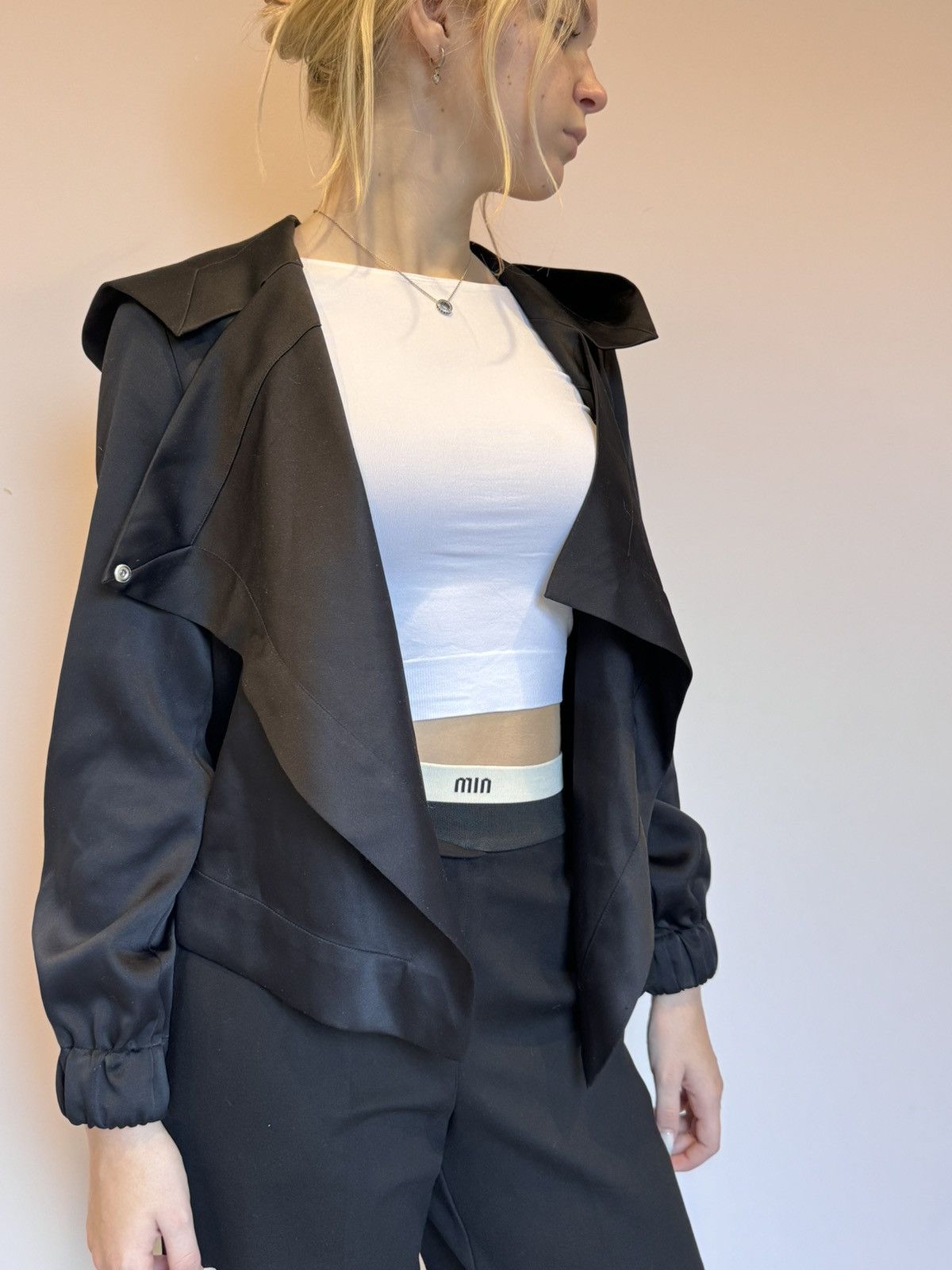 Cop Copine × Japanese Brand Cop. Copine Y2K Asymmetric Jacket Like Rick Owens Size XS / US 0-2 / IT 36-38 - 12 Thumbnail