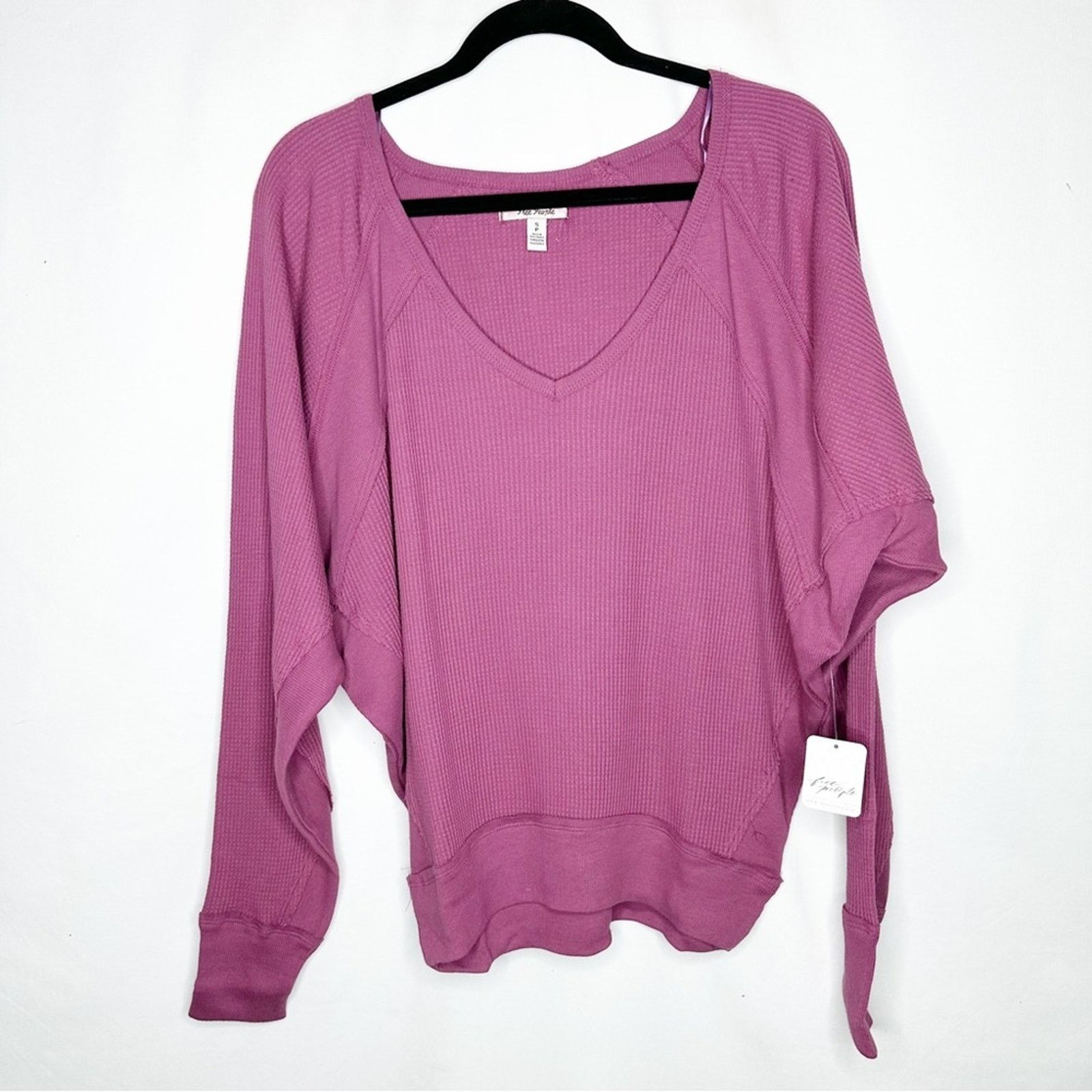 FREE PEOPLE Santa Clara Thermal Top Mulberry NWT in Small