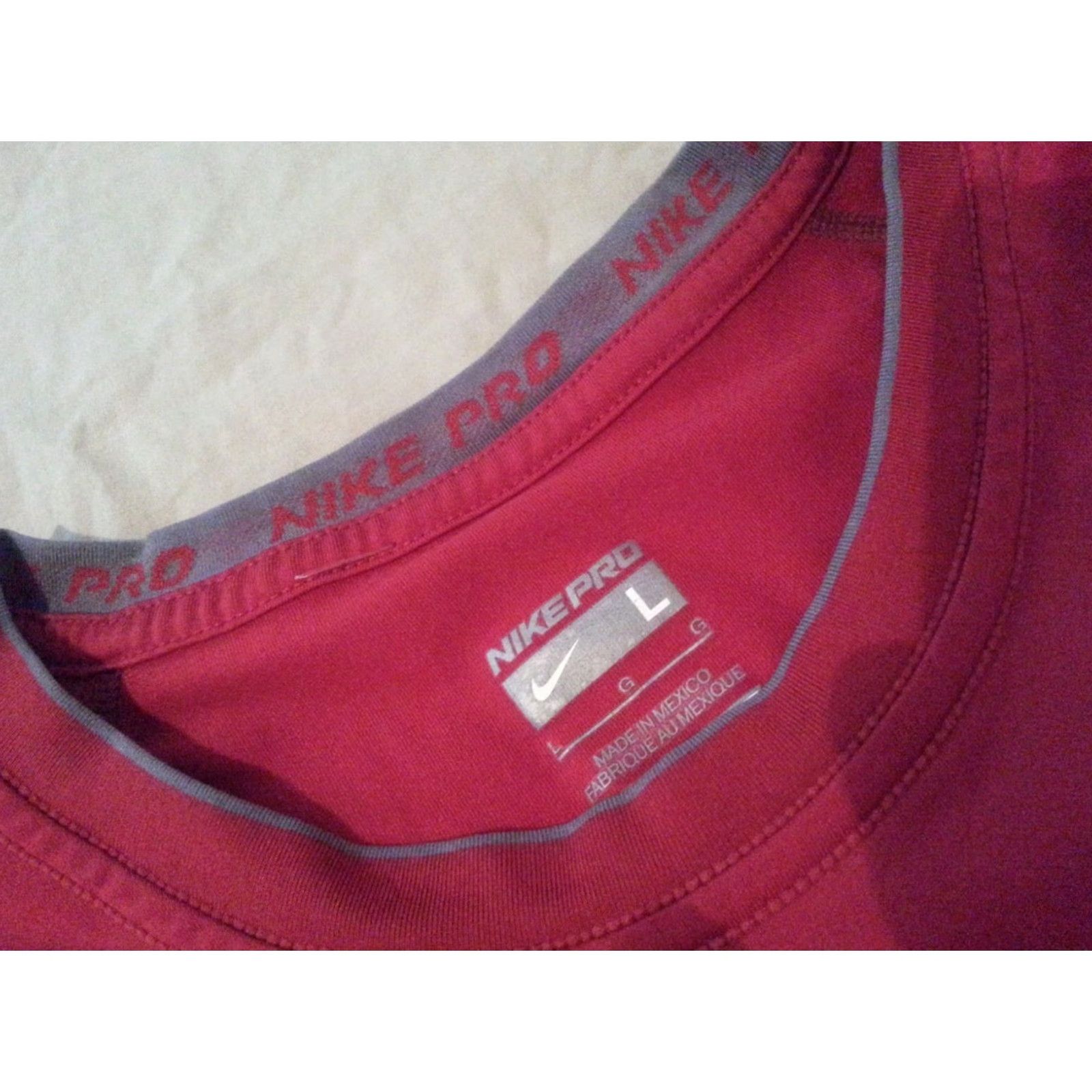 Nike Nike Pro Shirt Mens L Large Athletic Gym Workout T-Shirt Red Shirt Size US L / EU 52-54 / 3 - 6 Thumbnail