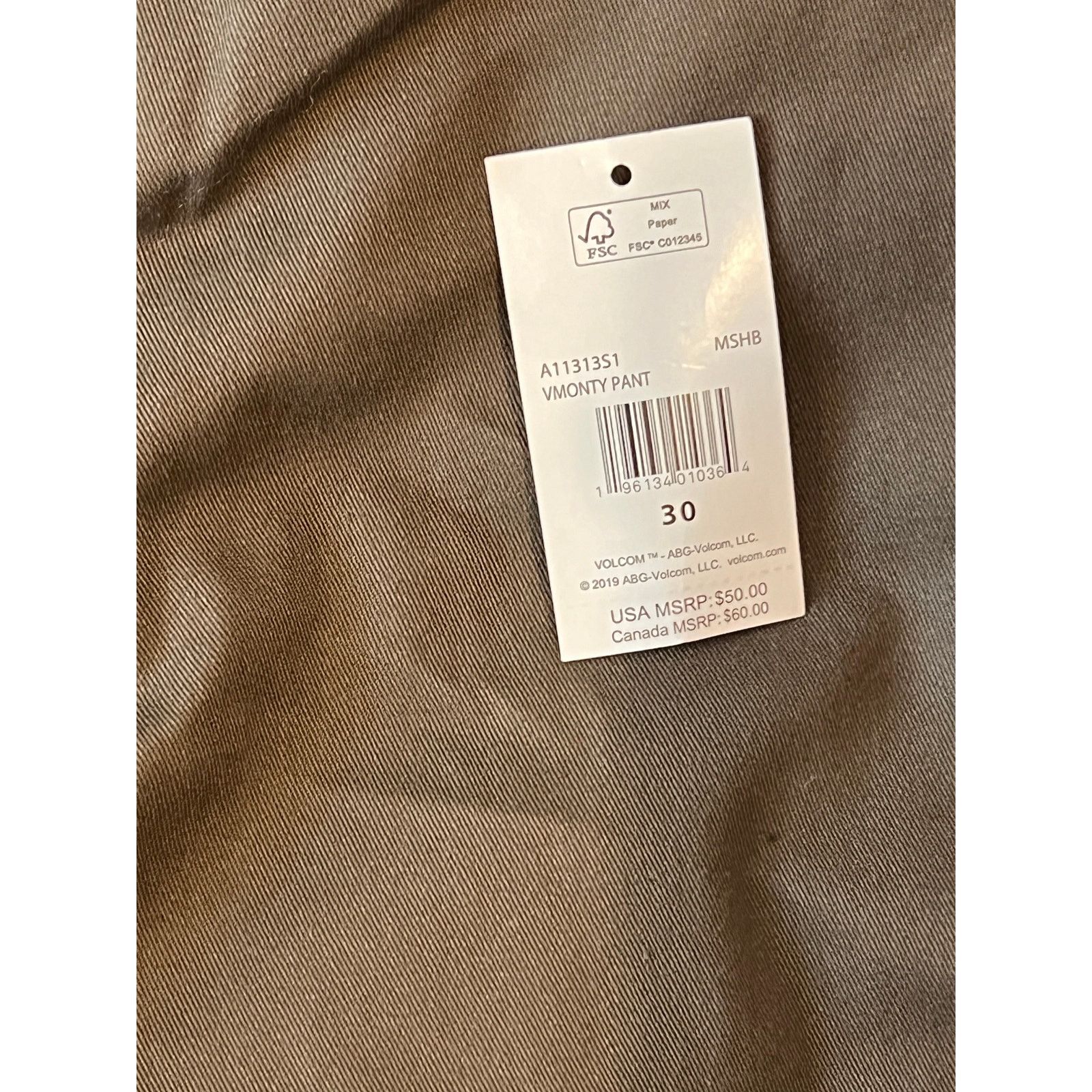 Volcom Volcom Gray Beige Chino Pants Mens 30x29 Size US 30 / EU 46 - 3 Thumbnail