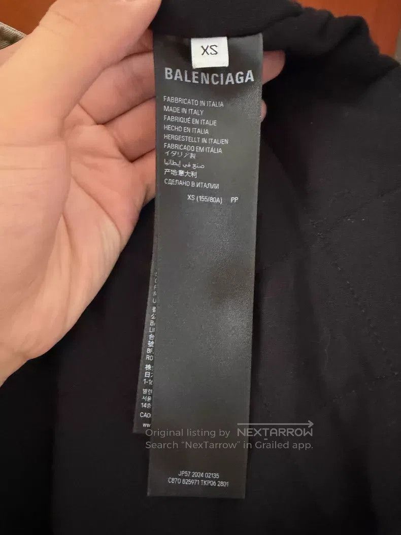 Balenciaga Balenciaga Khaki Color Embroidered Logo Collar Workwear Co Size US XS / EU 42 / 0 - 4 Thumbnail