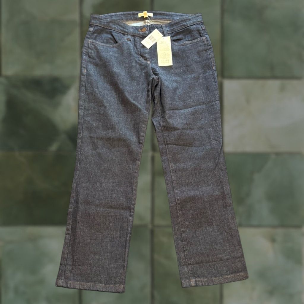 Eileen Fisher NWT EILEEN FISHER Denim Organic Cotton Crop Jeans With Cuff Pants Womens Size 4 29x24 Denim Blue Cropped Regular Womens Size 27" / US 4 / IT 40 - 1 Thumbnail