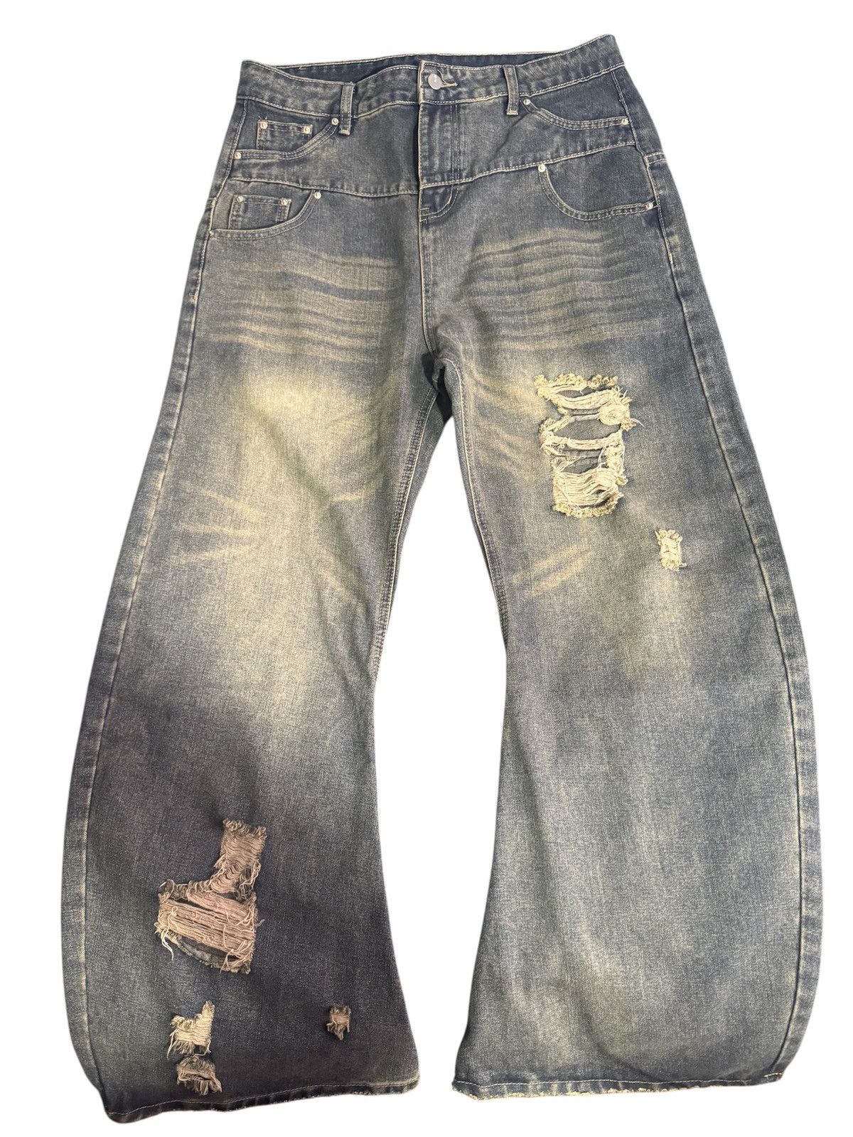 Japanese Brand Double Waisted Baggg Vintage Jeans Size US 34 / EU 50 - 1 Thumbnail