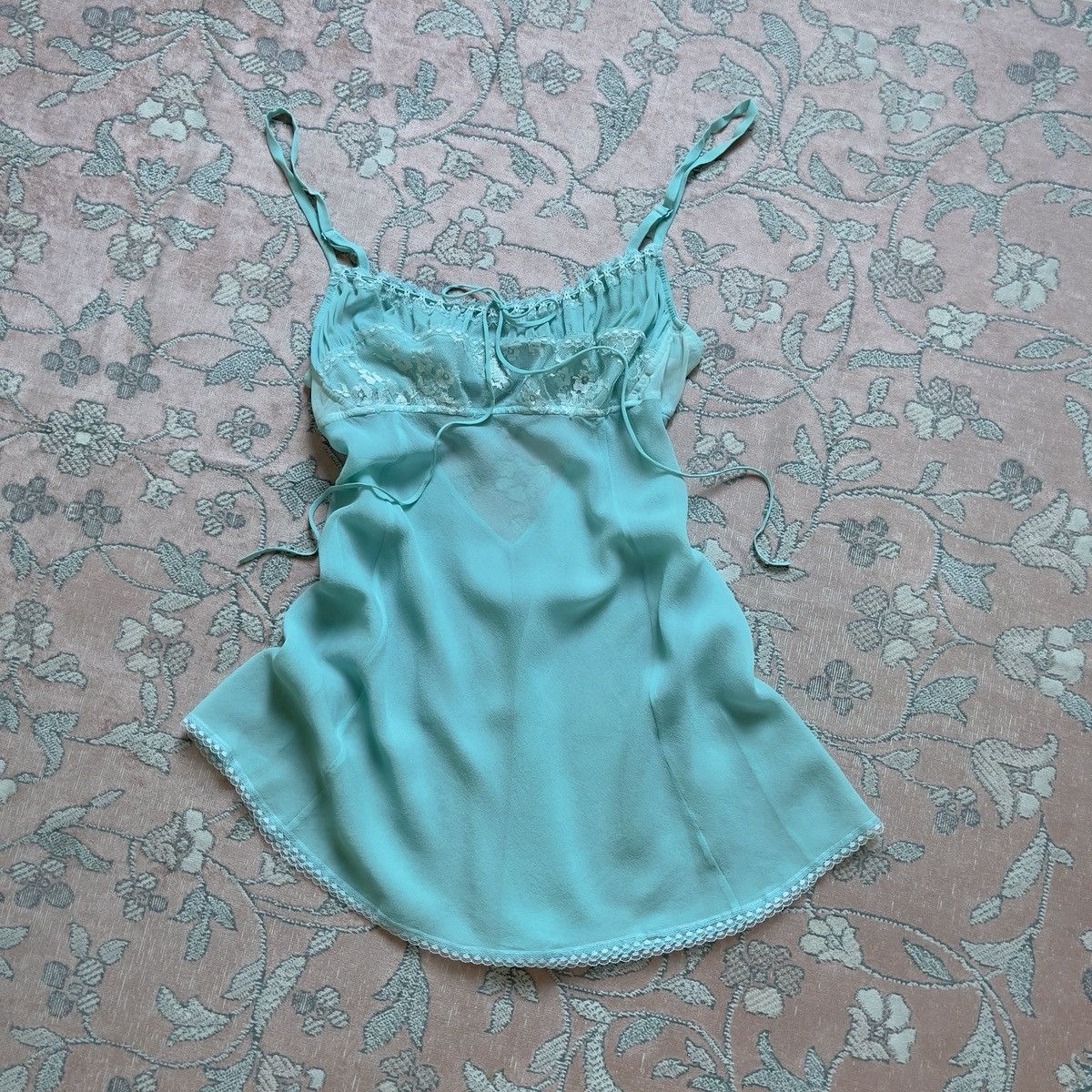 Victoria's Secret Victoria’s Secret Blue Silk Mini Slip Dress (M) Size M / US 6-8 / IT 42-44 - 9 Thumbnail