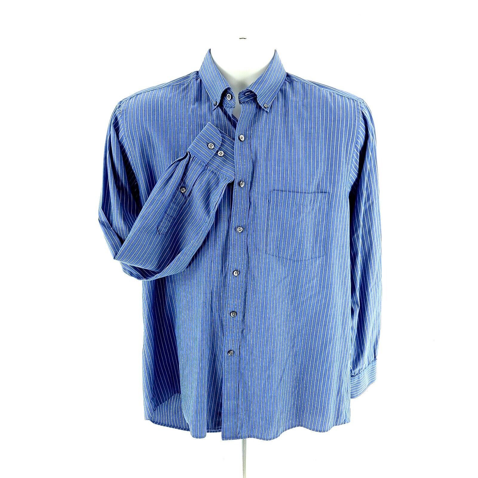 Van Heusen Van Heusen Originals Regular Fit 15-15.5 34/35 Blue Striped Size US S / EU 44-46 / 1 - 4 Thumbnail