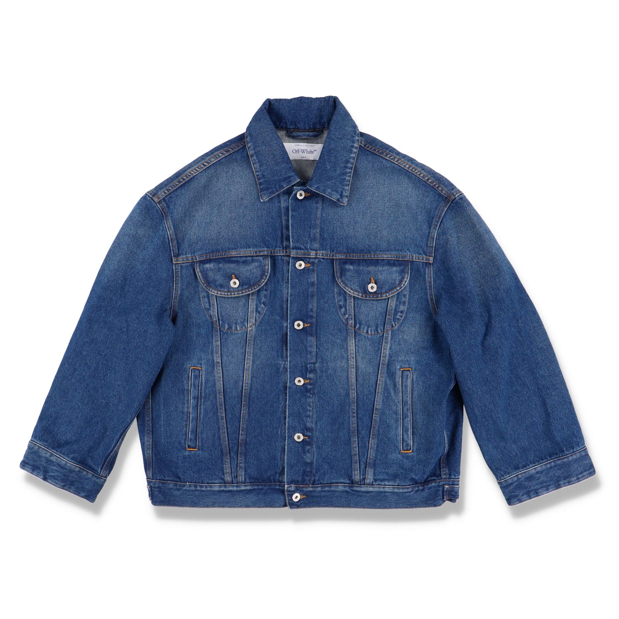 Off-White Blue Arrow Tab Oversized Denim Jacket Size US S / EU 44-46 / 1 - 1 Thumbnail