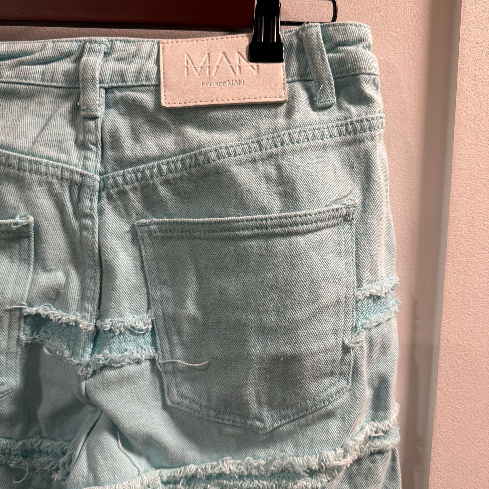 Boohoo Boohoo Man Men’s Aqua Fringed Jeans Size 30 Size US 30 / EU 46 - 5 Thumbnail