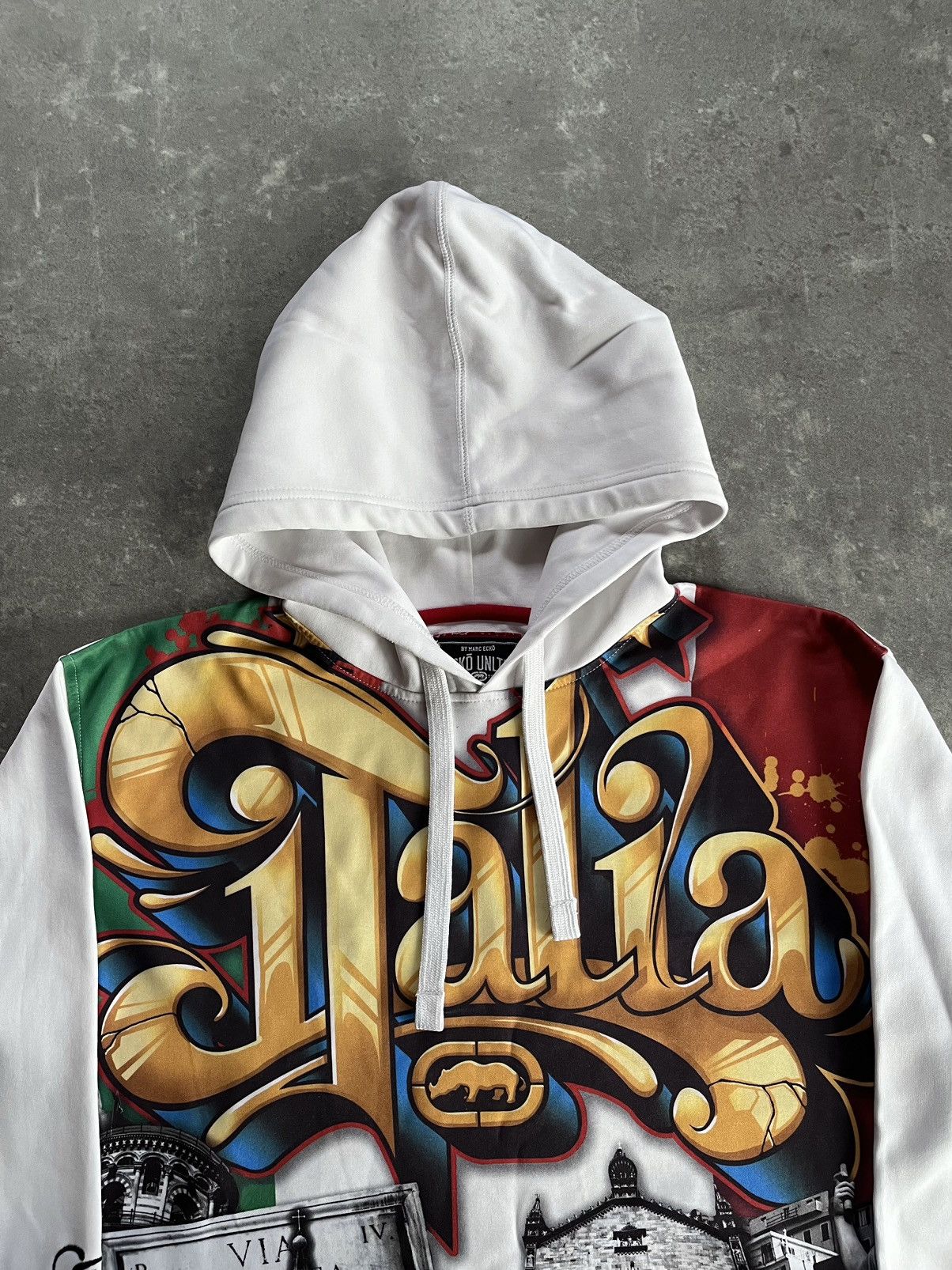 Ecko Unltd. Ecko Unltd. Italia AOP Printed Baggy Hoodie XXL Rare Size US XXL / EU 58 / 5 - 8 Thumbnail