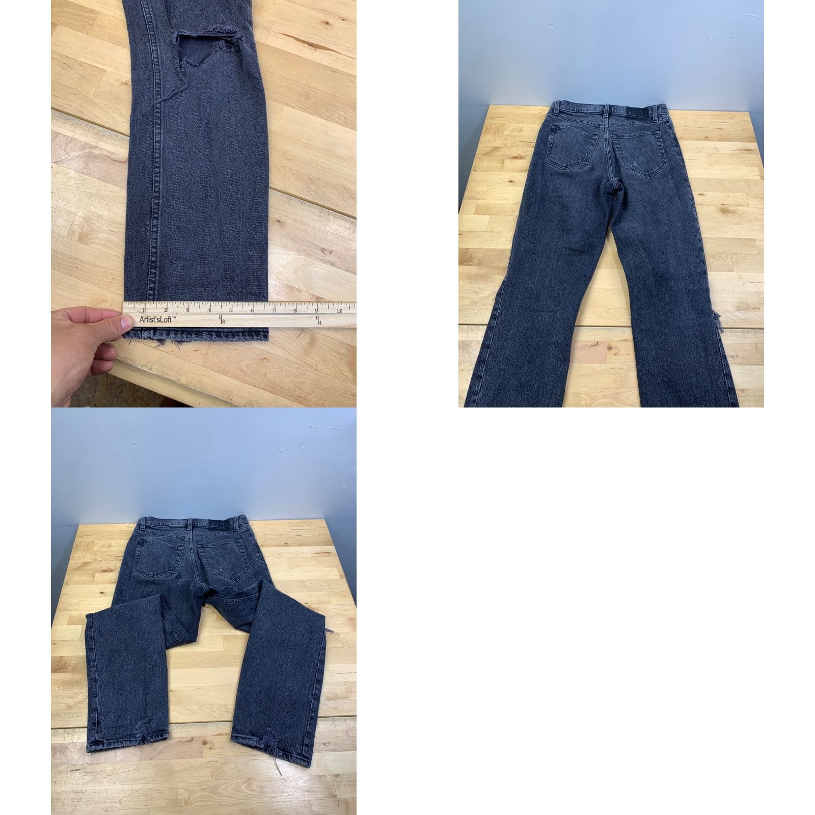 Abercrombie & Fitch Abercrombie & Fitch 90s Straight High Rise Denim Jeans Womens 26 Black 5-Pocket Design Vintage No Size ONE SIZE - 8 Thumbnail