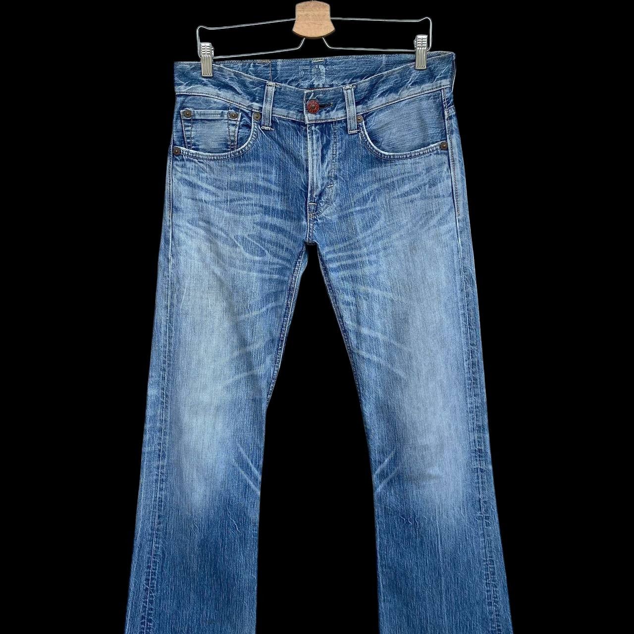 Edwin 🔥FLARED VINTAGE EDWIN STONEWASH CLAWMARK REDBUTTON BJ07-14 Size US 30 / EU 46 - 4 Thumbnail