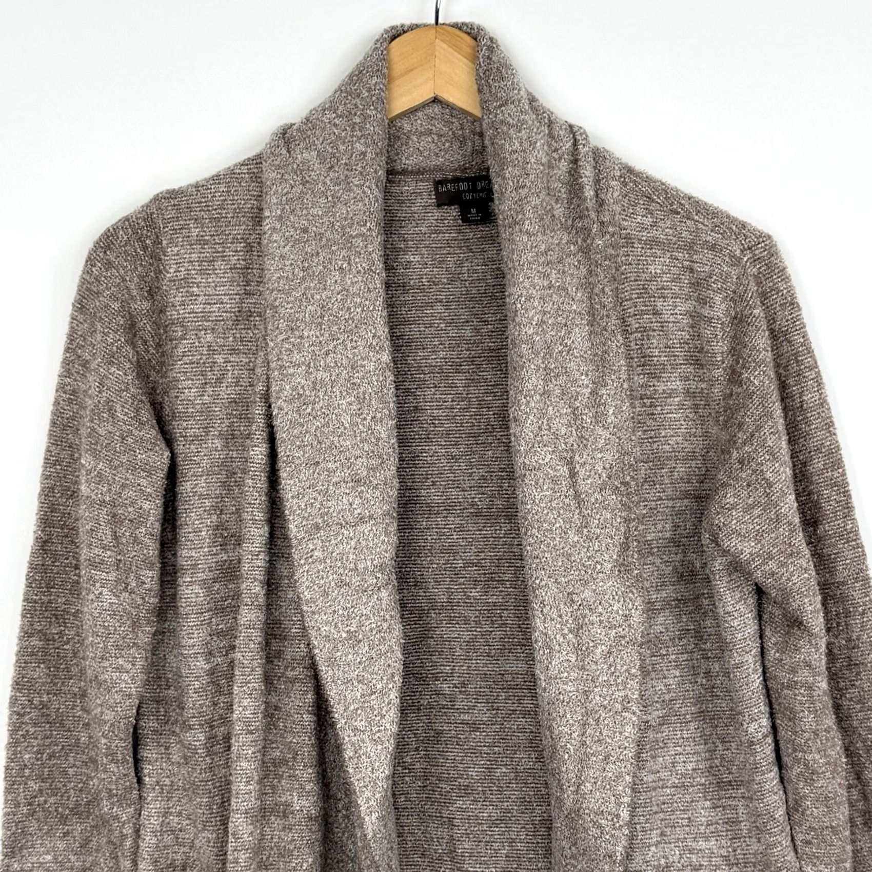 Vintage Barefoot Dreams Cardigan Sweater Womens Medium Open Hooded Pockets Knit CozyBohemian Classic Outdoor All Seasons Size M / US 6-8 / IT 42-44 - 3 Thumbnail