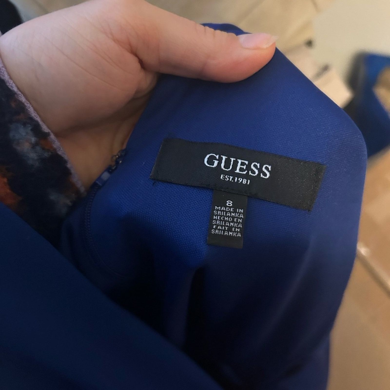 Guess Guess Royal Blue V-Neck Asymmetrical Dress Size M / US 6-8 / IT 42-44 - 5 Thumbnail