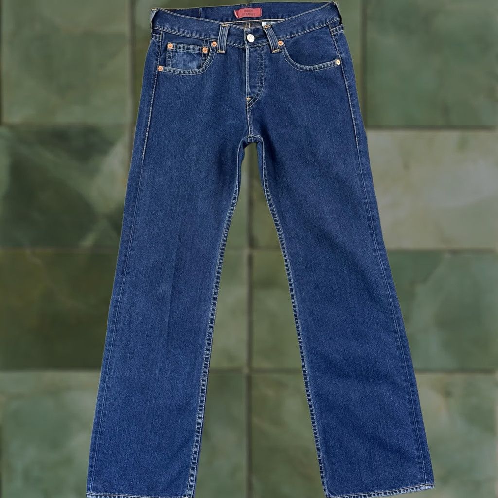 Levi's VINTAGE Levi's Iconic Straight Jeans Mens 33x34 Blue Denim Button Fly Y2K Size US 33 - 1 Thumbnail