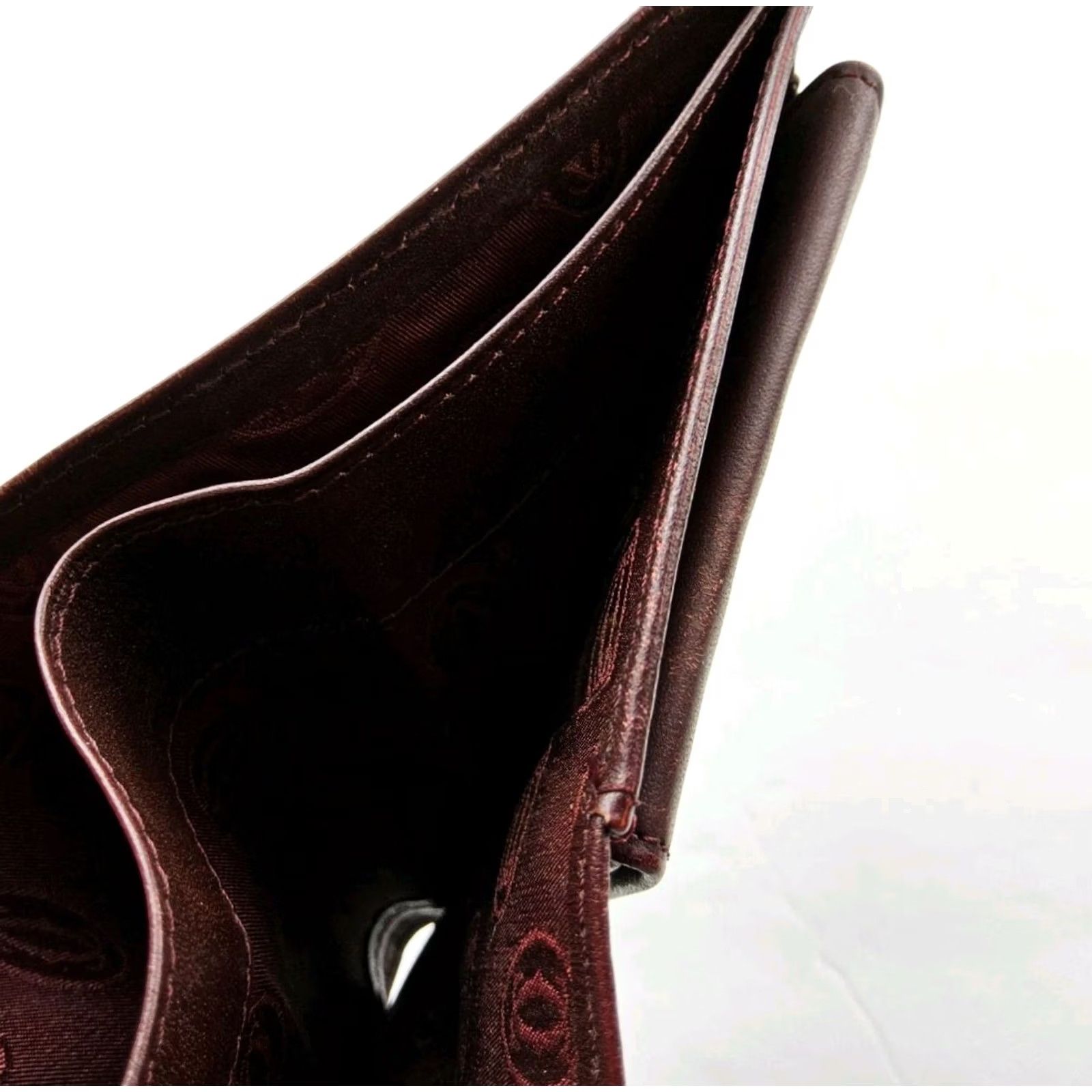 Cartier VINTAGE Cartier Leather Bifold Wallet Men 90s Bordeaux Leather Credit Card Mens Size ONE SIZE - 8 Thumbnail