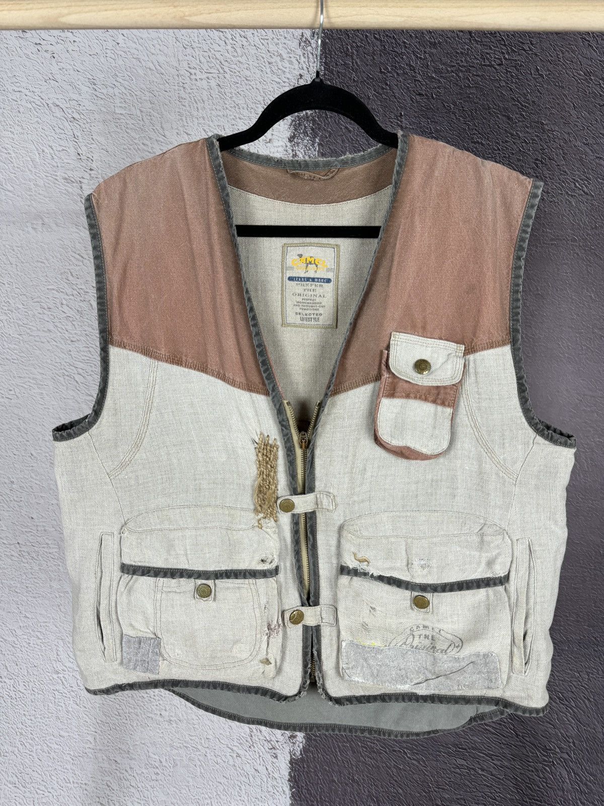 Camel Camel fishing cotton linen faded custom vintage vest outdoor Size US L / EU 52-54 / 3 - 2 Thumbnail