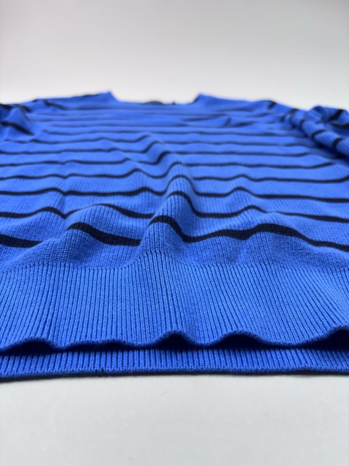 Nautica Nautica Men’s Crew-Neck Blue Striped Knit Sweater Size M Size US M / EU 48-50 / 2 - 6 Thumbnail