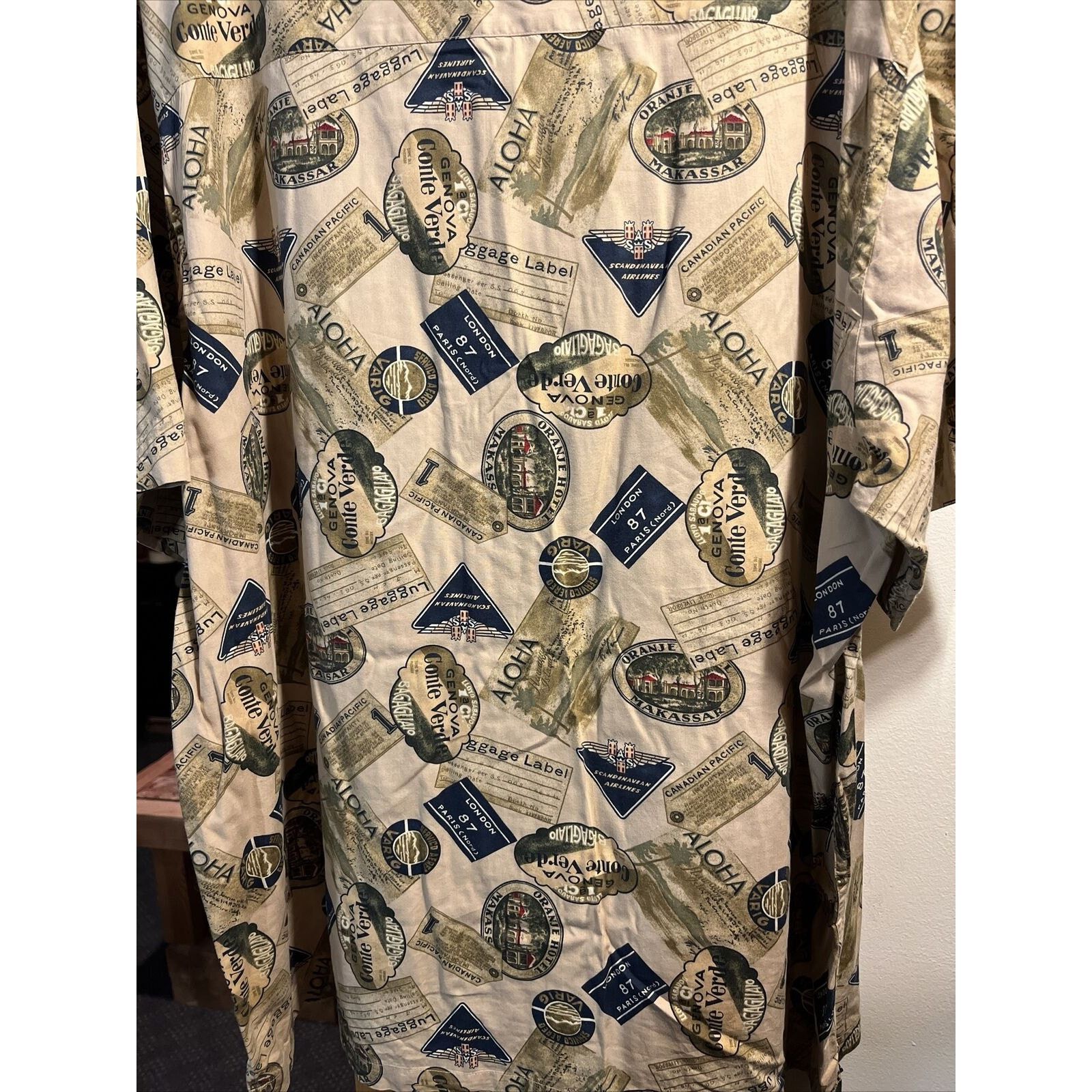 Pendleton Pendleton Men’s XL Beige Luggage Print Cotton Hawaiian Shirt Size US XL / EU 56 / 4 - 19 Thumbnail