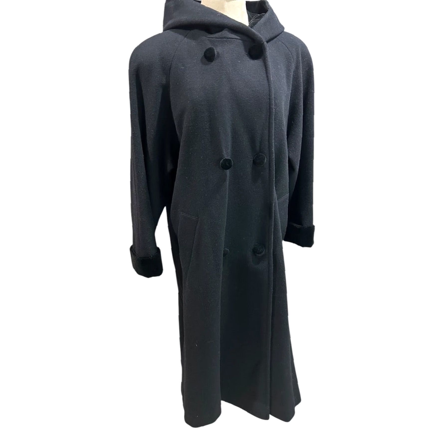 Velvet VINTAGE Herman Kay Petite Womens Jacket Wool Black Velvet Trim 10P Size 10P Womens Wool Jacket Velvet Trim Vintage Size L / US 10 / IT 46 - 2 Thumbnail