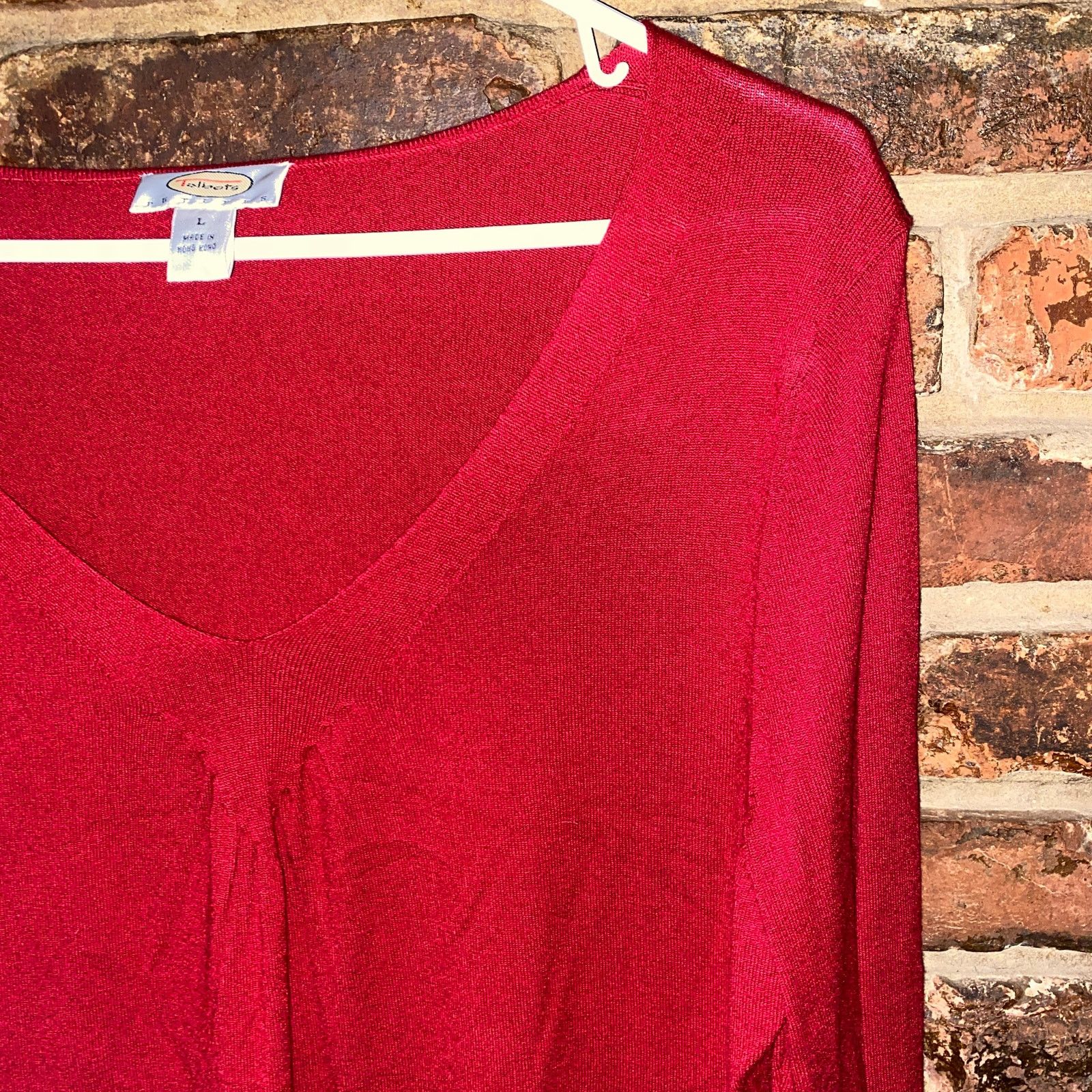Other Talbots Red Knit V-Neck Pullover Sweater PL Petite Large Size L / US 10 / IT 46 - 2 Thumbnail