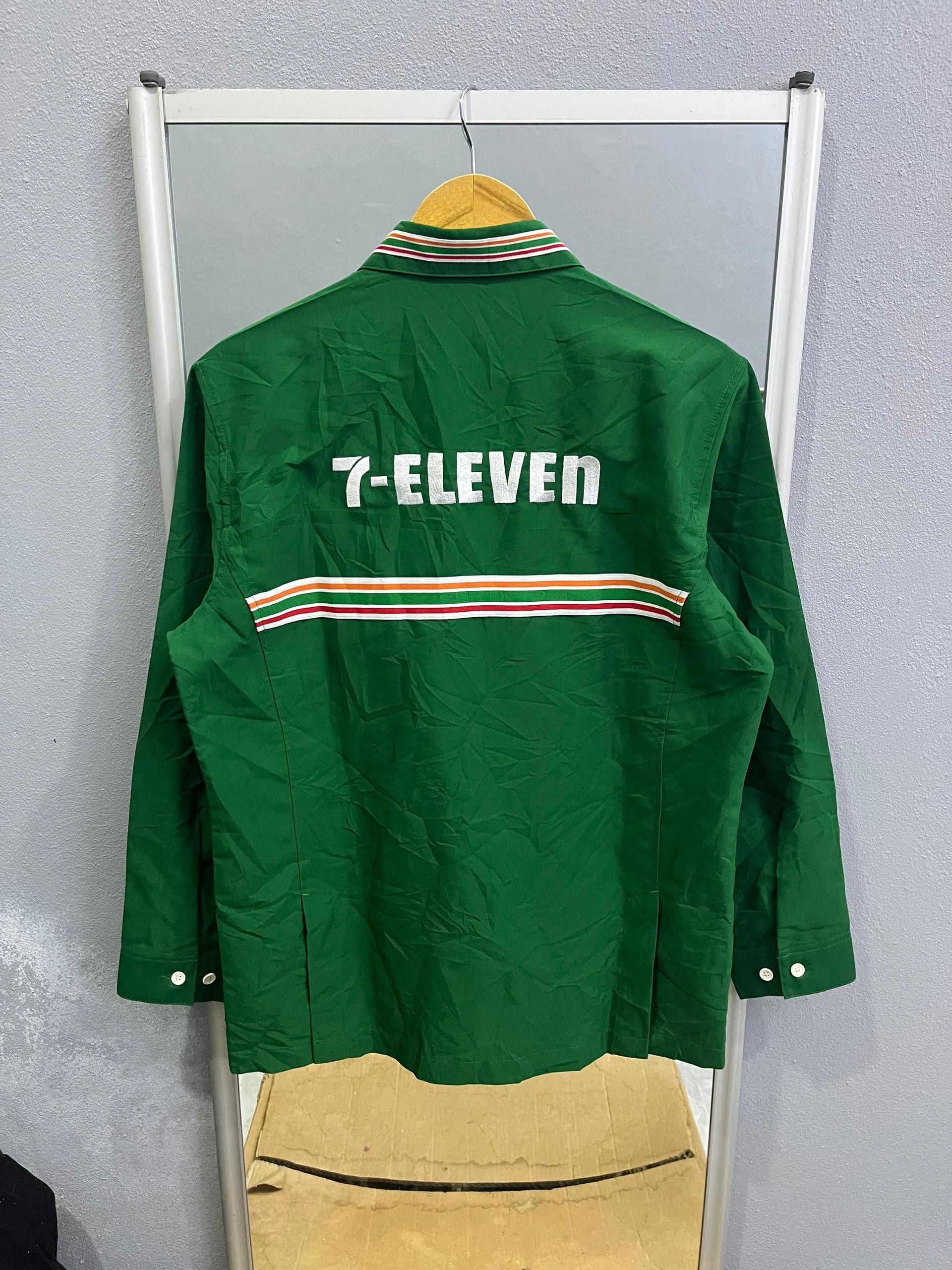 Japanese Brand 7-Eleven Japan Workwear Zip Shirt Racing Stripe Size US M / EU 48-50 / 2 - 8 Thumbnail