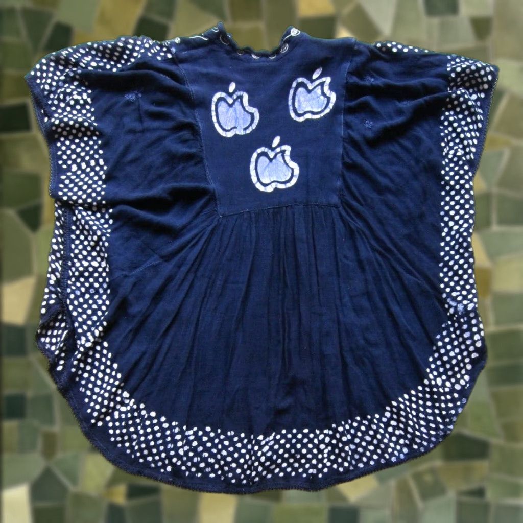 Vintage VINTAGE Highness Blouse Kimono 100% Rayon Blue White Polka Dot Tunic Large Women Shirt Nan Size L / US 10 / IT 46 - 1 Thumbnail