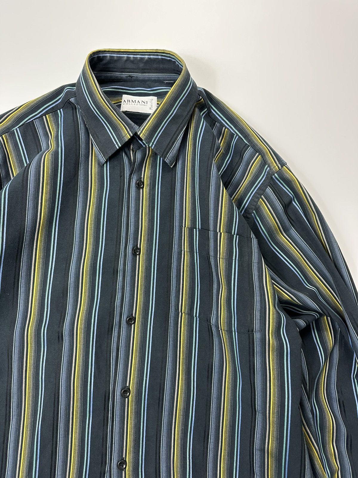 Armani Collezioni Armani Collezioni Stripped Dress Shirt Men's XL Size US XL / EU 56 / 4 - 6 Thumbnail
