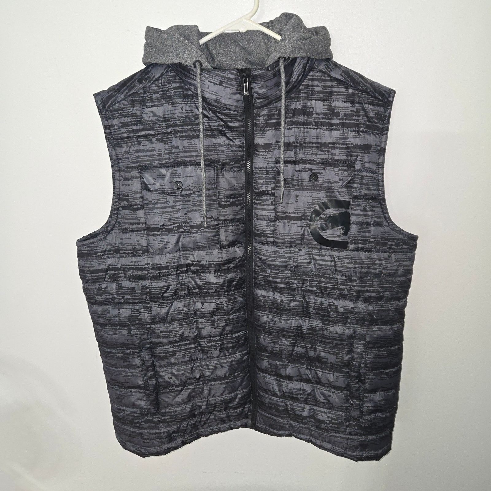 Ecko Unltd. ECKO UNLTD Grey Black Sleeveless Hoodie Bomber Puffer Vest Size US XXL / EU 58 / 5 - 1 Thumbnail